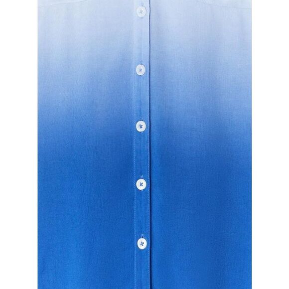 Torrid Challis Button-Front Dolman Sleeve Top blue ombré plus size top Size 1 Si - Picture 4 of 9